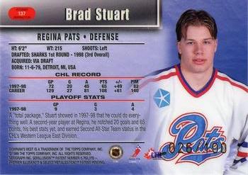 1998-99 Bowman's Best - Atomic Refractors #137 Brad Stuart Back