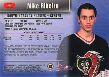 1998-99 Bowman's Best - Atomic Refractors #143 Mike Ribeiro Back