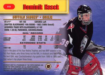 1998-99 Bowman's Best - Autographs #A1A Dominik Hasek Back