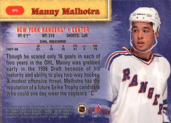 1998-99 Bowman's Best - Best Performers #BP6 Manny Malhotra Back