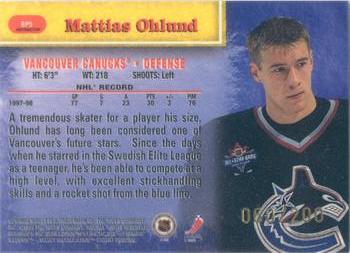 1998-99 Bowman's Best - Best Performers Refractors #BP5 Mattias Ohlund Back