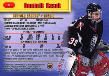 1998-99 Bowman's Best - Refractors #11 Dominik Hasek Back