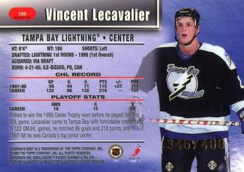 1998-99 Bowman's Best - Refractors #109 Vincent Lecavalier Back