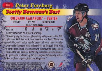 1998-99 Bowman's Best - Scotty Bowman's Best Atomic Refractors #SB8 Peter Forsberg Back