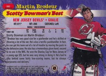 1998-99 Bowman's Best - Scotty Bowman's Best Refractors #SB2 Martin Brodeur Back