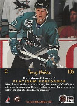 1991-92 Pro Set Platinum #105 Tony Hrkac Back