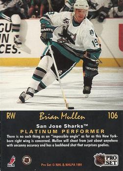 1991-92 Pro Set Platinum #106 Brian Mullen Back