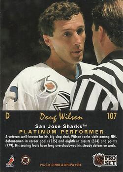 1991-92 Pro Set Platinum #107 Doug Wilson Back