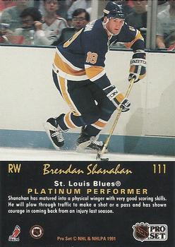 1991-92 Pro Set Platinum #111 Brendan Shanahan Back