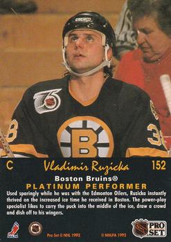 1991-92 Pro Set Platinum #152 Vladimir Ruzicka Back