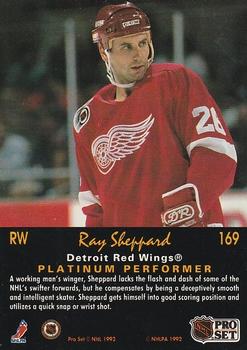 1991-92 Pro Set Platinum #169 Ray Sheppard Back