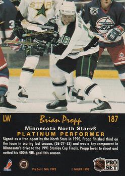 1991-92 Pro Set Platinum #187 Brian Propp Back