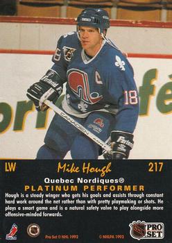 1991-92 Pro Set Platinum #217 Mike Hough Back