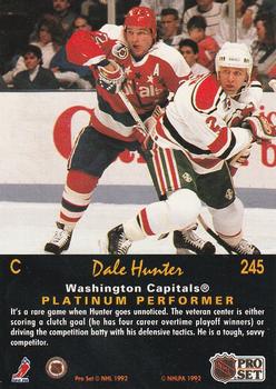 1991-92 Pro Set Platinum #245 Dale Hunter Back