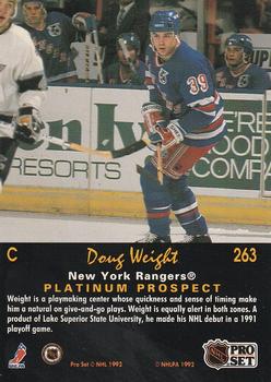 1991-92 Pro Set Platinum #263 Doug Weight Back