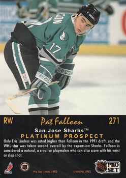 1991-92 Pro Set Platinum #271 Pat Falloon Back