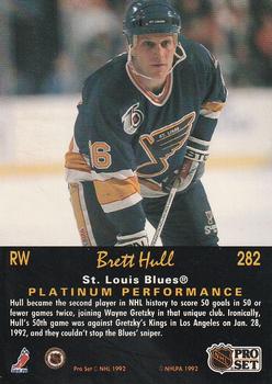 1991-92 Pro Set Platinum #282 Brett Hull Back