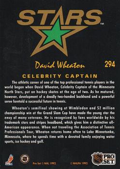 1991-92 Pro Set Platinum #294 David Wheaton Back