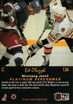 1991-92 Pro Set Platinum #134 Ed Olczyk Back