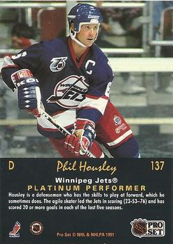 1991-92 Pro Set Platinum #137 Phil Housley Back