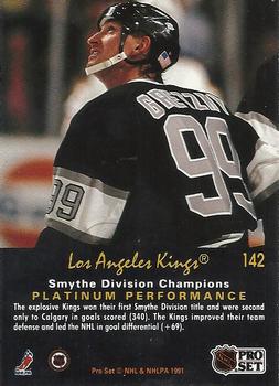 1991-92 Pro Set Platinum #142 Los Angeles Kings Back