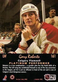 1991-92 Pro Set Platinum #161 Gary Roberts Back