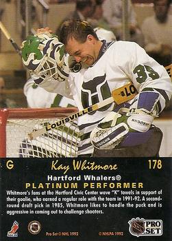 1991-92 Pro Set Platinum #178 Kay Whitmore Back