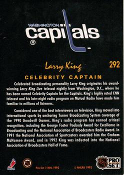 1991-92 Pro Set Platinum #292 Larry King Back