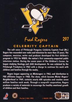 1991-92 Pro Set Platinum #297 Fred Rogers Back