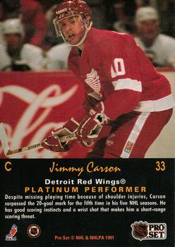 1991-92 Pro Set Platinum #33 Jimmy Carson Back