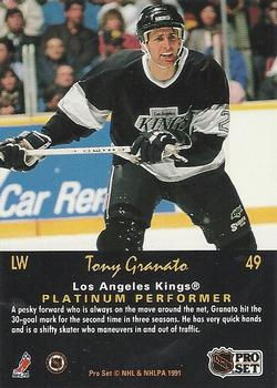 1991-92 Pro Set Platinum #49 Tony Granato Back