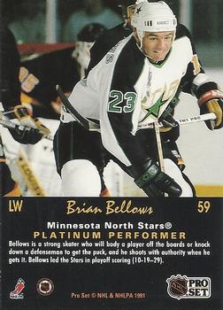1991-92 Pro Set Platinum #59 Brian Bellows Back