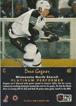 1991-92 Pro Set Platinum #60 Dave Gagner Back