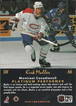 1991-92 Pro Set Platinum #66 Kirk Muller Back