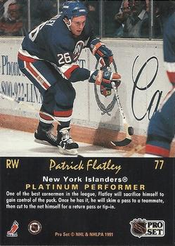1991-92 Pro Set Platinum #77 Patrick Flatley Back