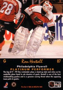 1991-92 Pro Set Platinum #87 Ron Hextall Back