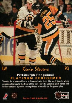 1991-92 Pro Set Platinum #93 Kevin Stevens Back