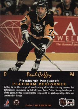 1991-92 Pro Set Platinum #94 Paul Coffey Back