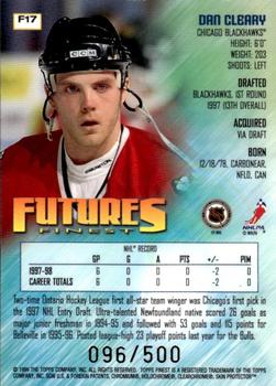1998-99 Finest - Futures Finest #F17 Daniel Cleary Back