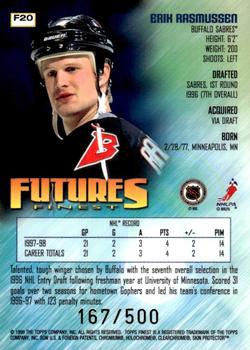 1998-99 Finest - Futures Finest #F20 Erik Rasmussen Back