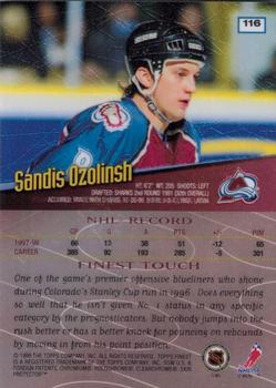 1998-99 Finest - No Protectors #116 Sandis Ozolinsh Back