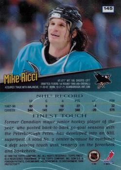 1998-99 Finest - No Protectors #145 Mike Ricci Back