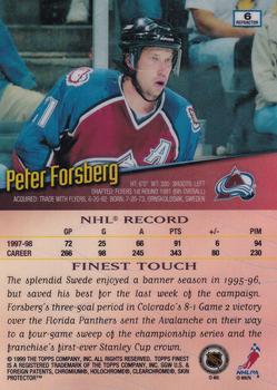 1998-99 Finest - No Protectors Refractors #6 Peter Forsberg Back