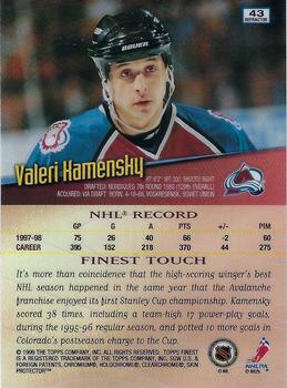 1998-99 Finest - No Protectors Refractors #43 Valeri Kamensky Back