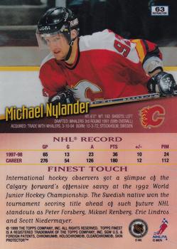 1998-99 Finest - No Protectors Refractors #63 Michael Nylander Back