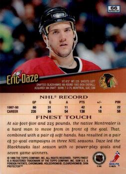 1998-99 Finest - No Protectors Refractors #66 Eric Daze Back