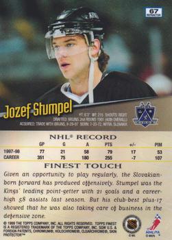 1998-99 Finest - No Protectors Refractors #67 Jozef Stumpel Back