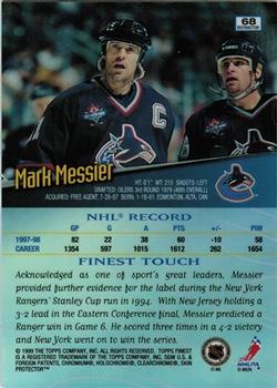 1998-99 Finest - No Protectors Refractors #68 Mark Messier Back