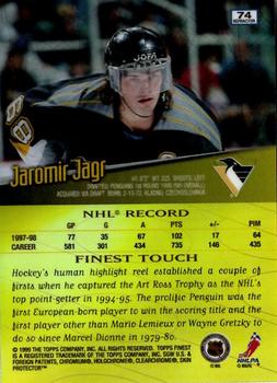 1998-99 Finest - No Protectors Refractors #74 Jaromir Jagr Back