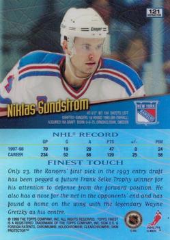 1998-99 Finest - No Protectors Refractors #121 Niklas Sundstrom Back